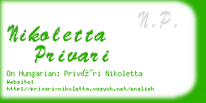 nikoletta privari business card